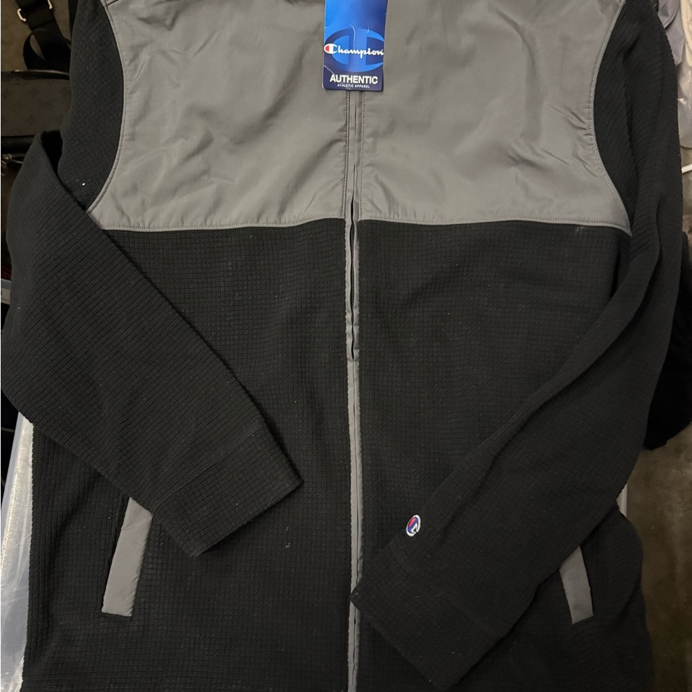 Champion Black & Gray Lightweight Zip Jacket